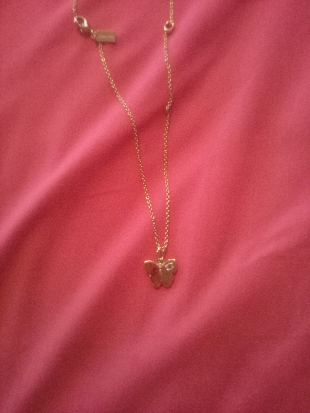 COACH Gold Butterfly Pendant Necklace for Women